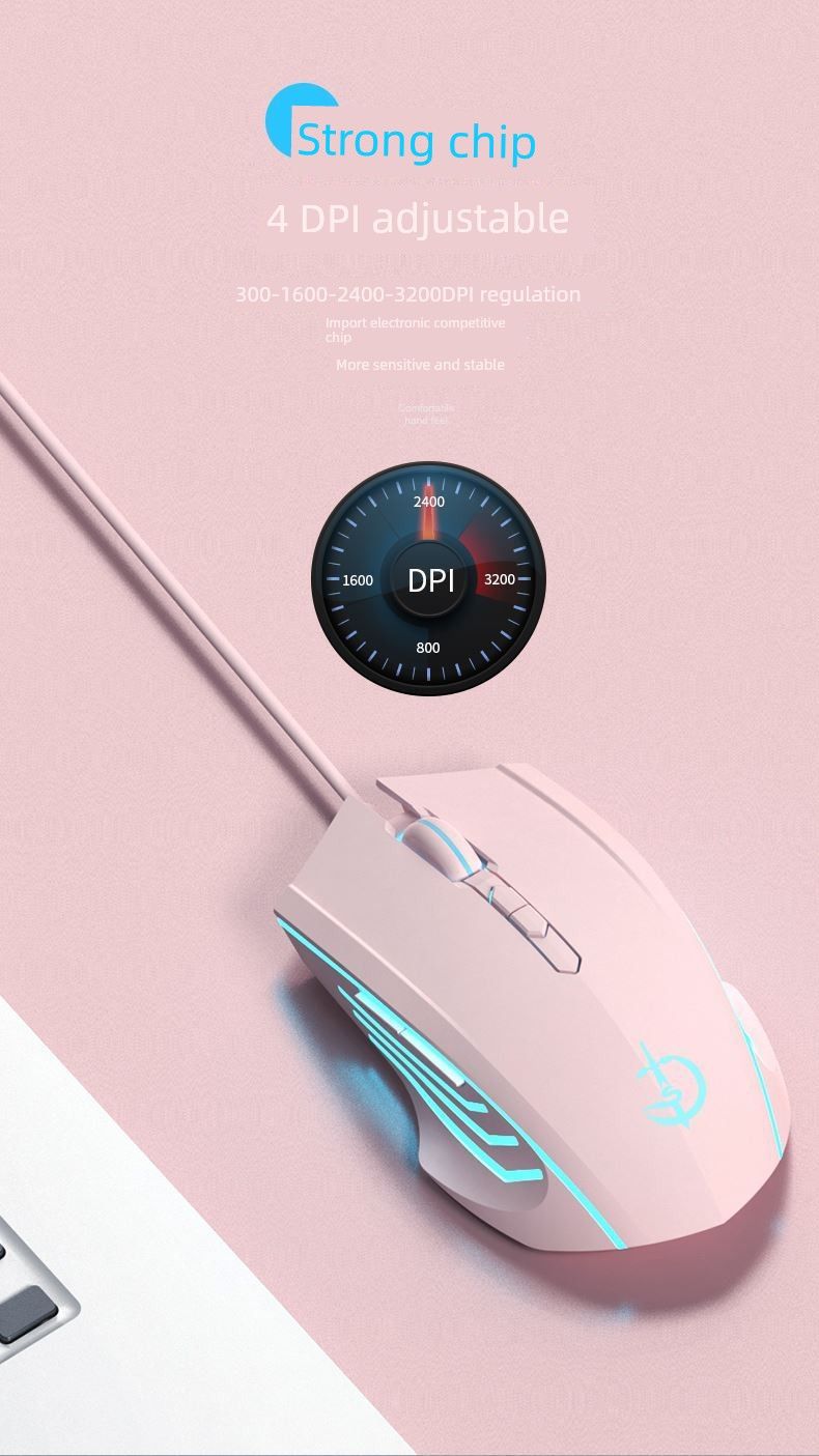 Applicable To Days Selection 5 Notebook Wired Mouse 4 E-Sports 3 Game 2pro Computer Mute Three Charging Office_voghion.com