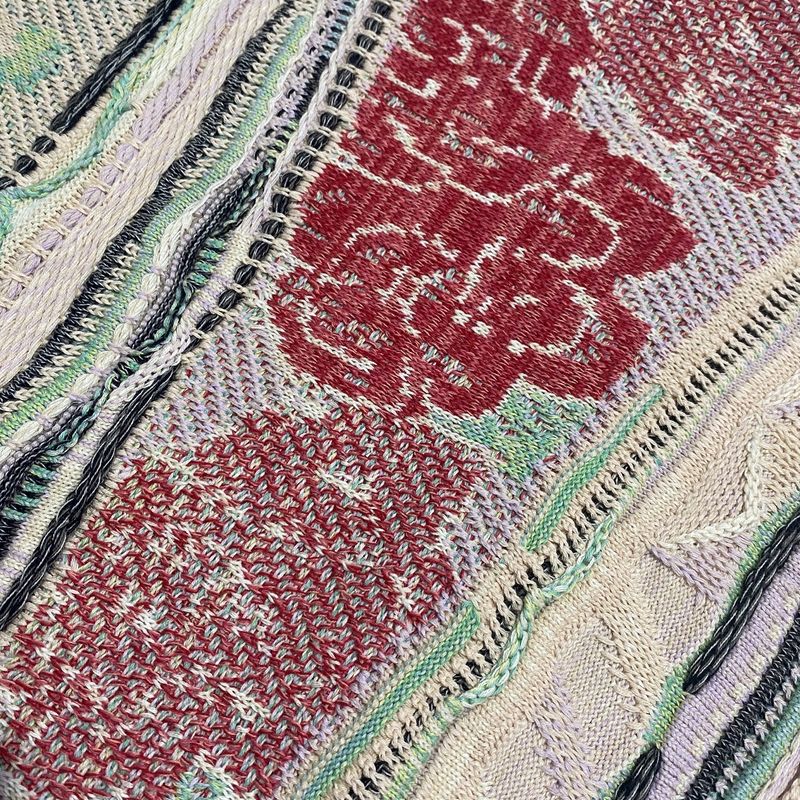 Maglione girocollo lavorato a maglia in stile etnico a contrasto vintage, con ritratto, in jacquard, taglia grande_voghion.com