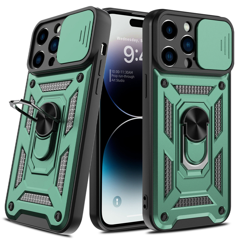 Case For iPhone 15 14 13 12 11 Pro Max Plus X XR SE 8 Magnetic slide Camera Lens Protection Kickstand Shockproof Armor_voghion.com