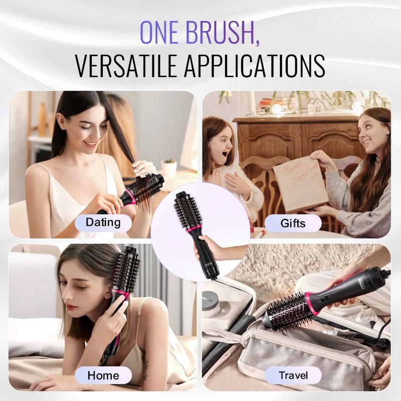 Styler With Hair Dryer Blow Hair 2.56 Ionic Barrel Brush Volumizer Oval_voghion.com