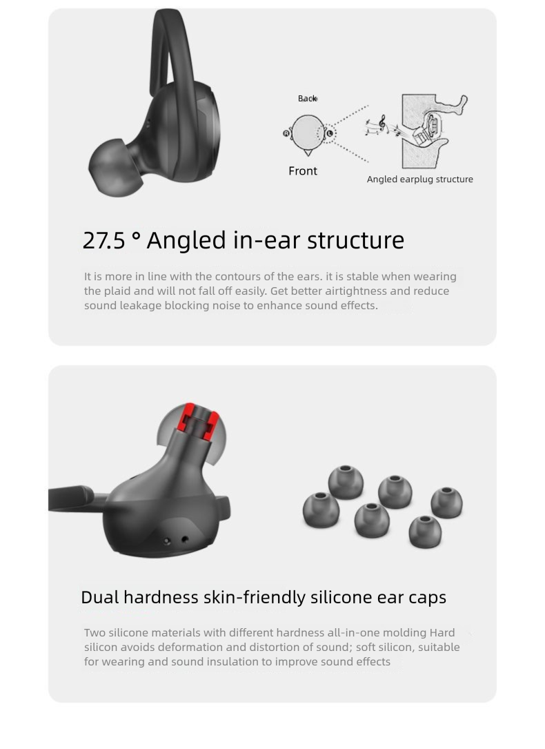 Sports Wireless Bluetooth Earphones, Over-Ear Dual Ear Running High-Quality New Model Compatible With Huawei, Xiaomi,_voghion.com