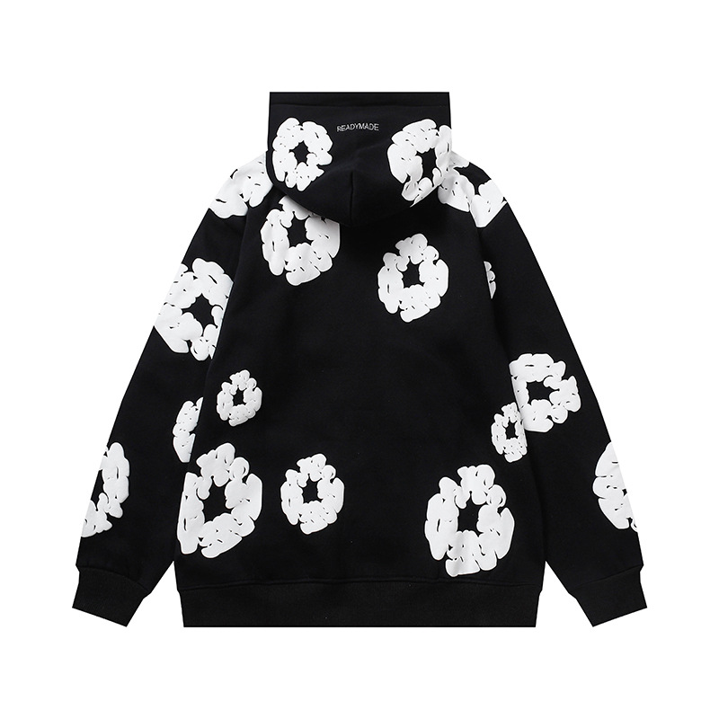 Abbigliamento da uomo Felpa con cappuccio da uomo allentata di nicchia scheletro maschile e femminile_voghion.com