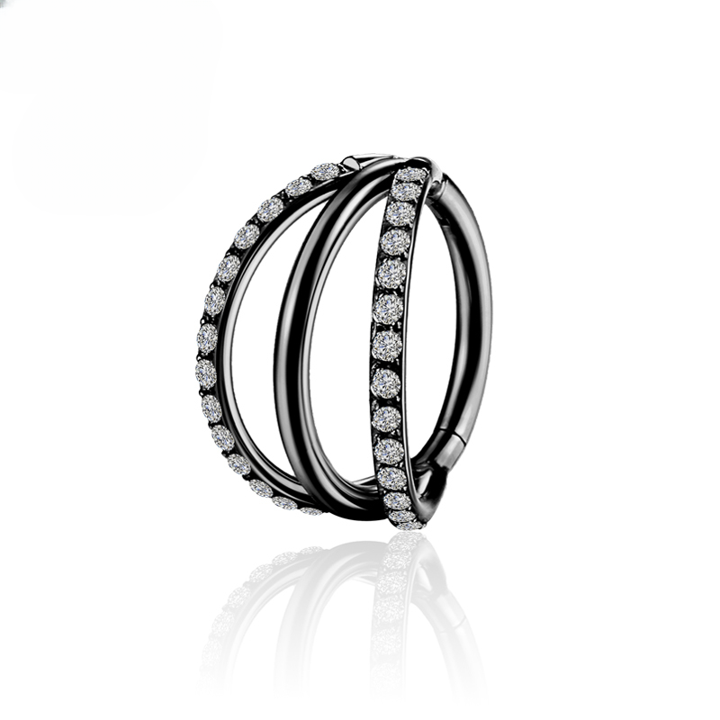 F136 Titanium 16G Hinged Segment Nose Ring ZC Septum Clicker Daith Earrings Hoop Ear Cartilage Tragus Helix Piercing Jewelry_voghion.com