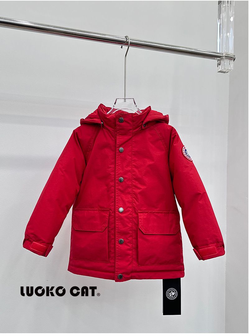Kid's Clothing Children's Down Jacket Mid Length Thickened Hooded Detachable Windproof And Waterproof White Duck Down New Winter Style_voghion.com