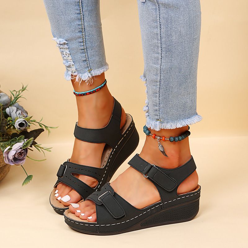 Sandales décontractées à grande taille pour femme, chaussures d'extérieur à scratch_voghion.com