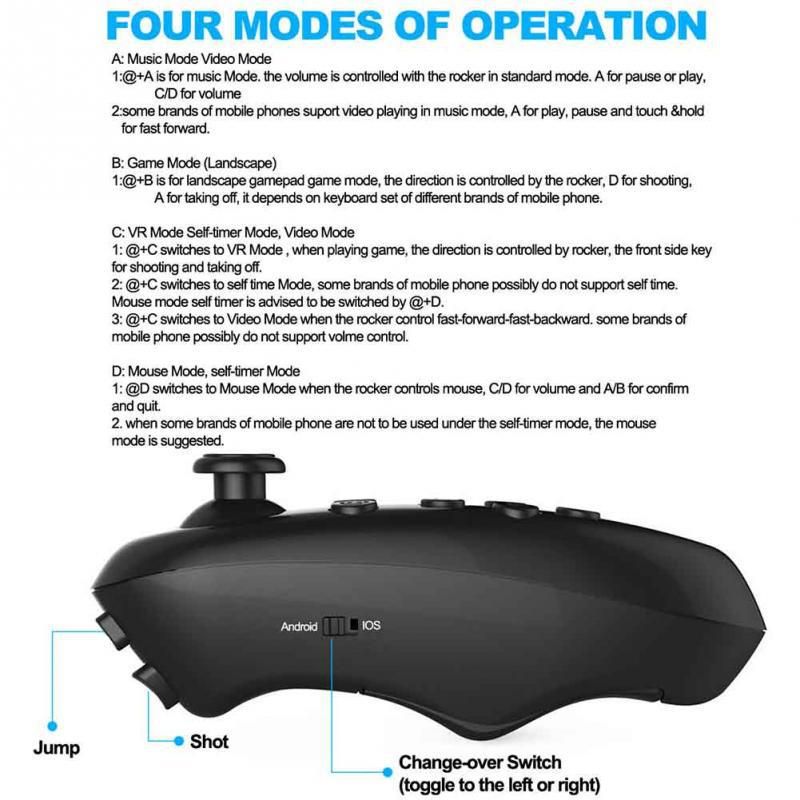 Control Mobile VR Glasses Wireless Android Smart Phone Gamepad Remote E-book Page Turning Lever_voghion.com