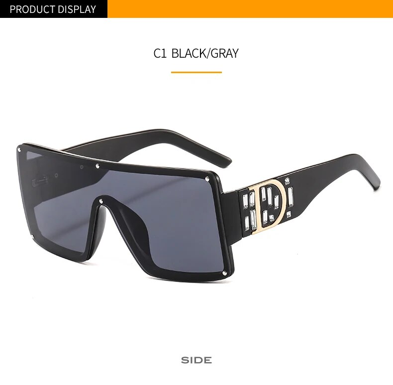 Ochelari de soare pătrați de modă noi, bărbați, femei, cu scut, ochelari de protecție, degrade, lentile, cadru D, ochelari de soare de marca UV400_voghion.com