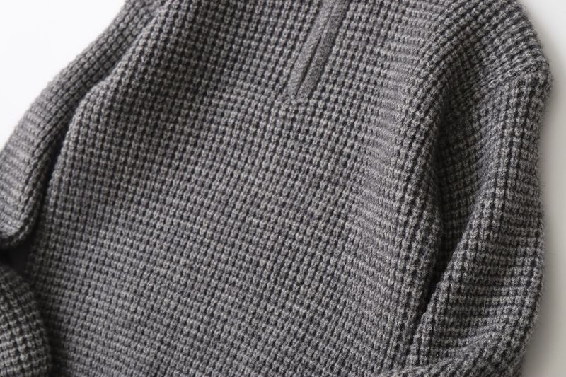 Mother & Kids Half-Zip Lambswool Sweater - Soft & Warm Winter Pullover For Big Kids (8+ Years), Classic Solid Colors (Cream, Coffee, Gray, Navy)_voghion.com