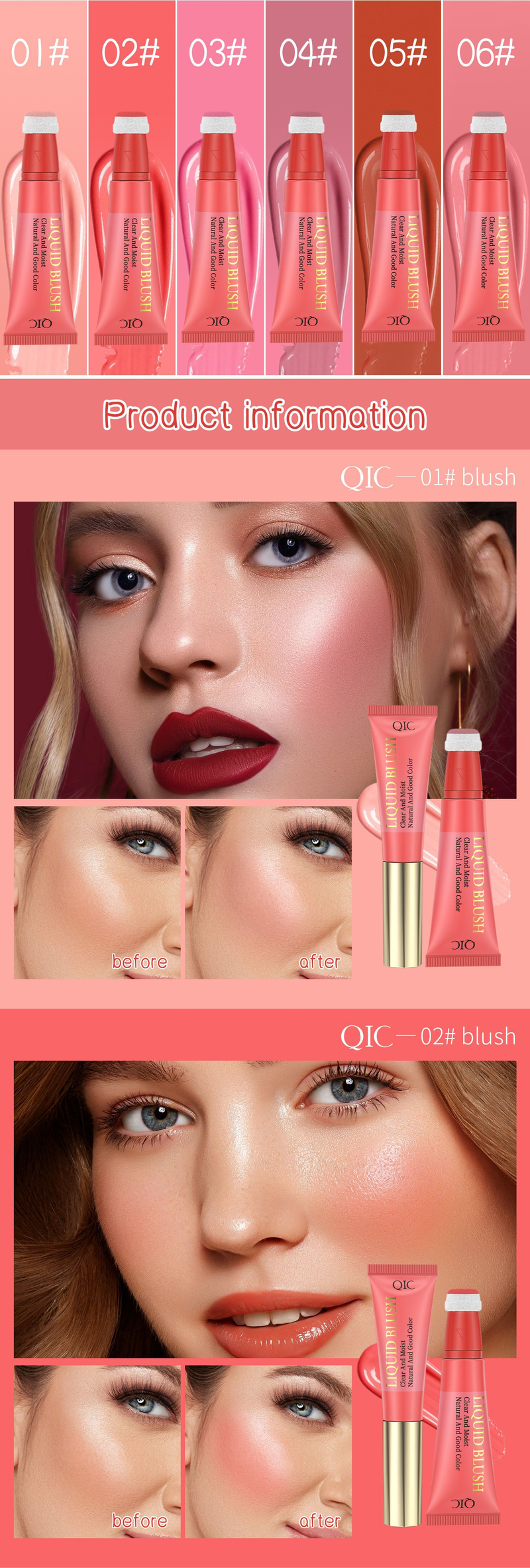QIC crema colorata leggera trasparente morbida acqua idratante facile da rimuovere il trucco fard in polvere liquida liscia come la seta_voghion.com
