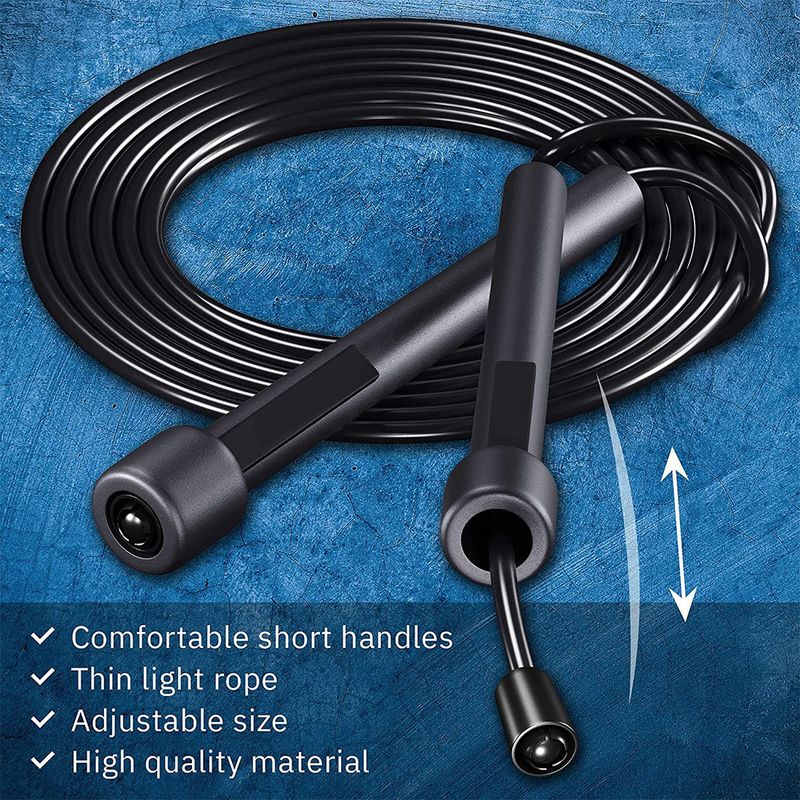 Corde à sauter rapide en plastique avec petite poignée Corde à sauter de sport pour enfants et adultes, corde à sauter en PVC pour fitness_voghion.com