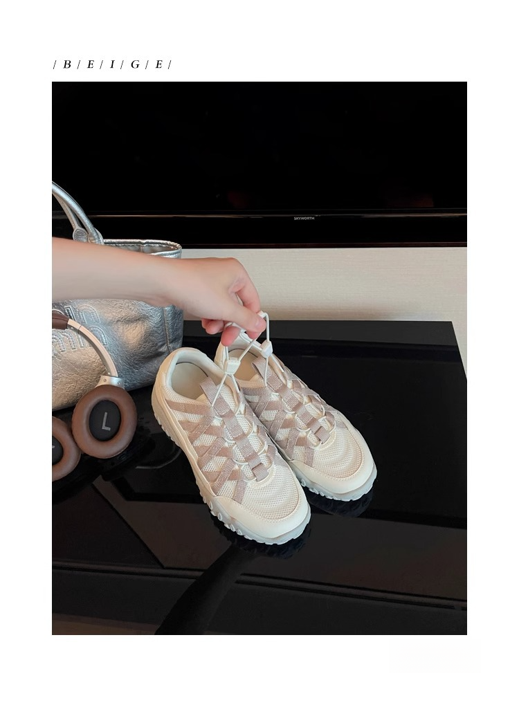 Primavera e autunno nuove scarpe con tacco a zeppa commercio estero grandi dimensioni scarpe sportive arcobaleno fondo scarpe da papà spot scarpe da corsa da donna_voghion.com