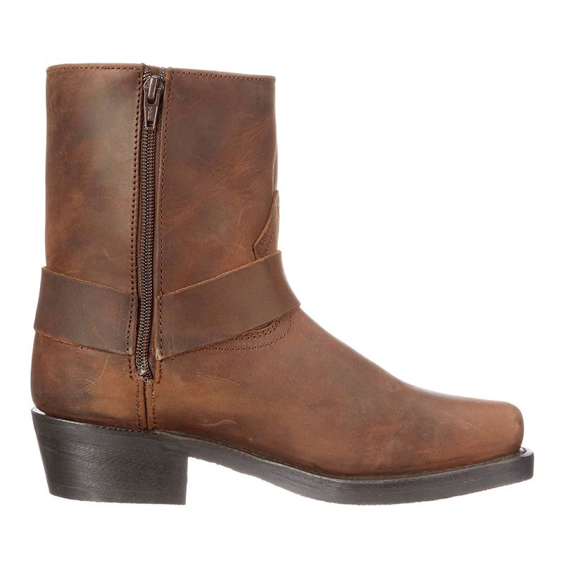 Botas de cowboy de salto alto estilo western, tira de ferragem para casal_voghion.com