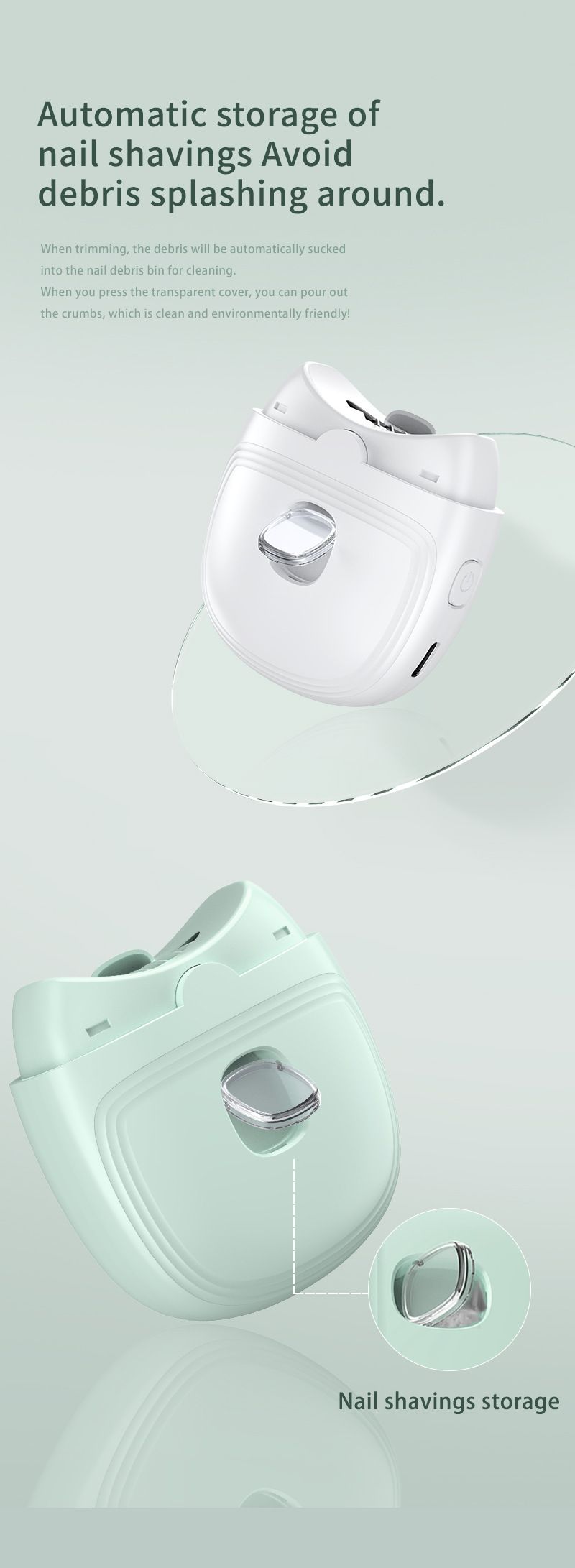 Nieuwe elektrische manicure-tool voor volwassenen, trimmer, baby en kind, anti-knel automatische nagelknipper met lithiumbatterij_voghion.com