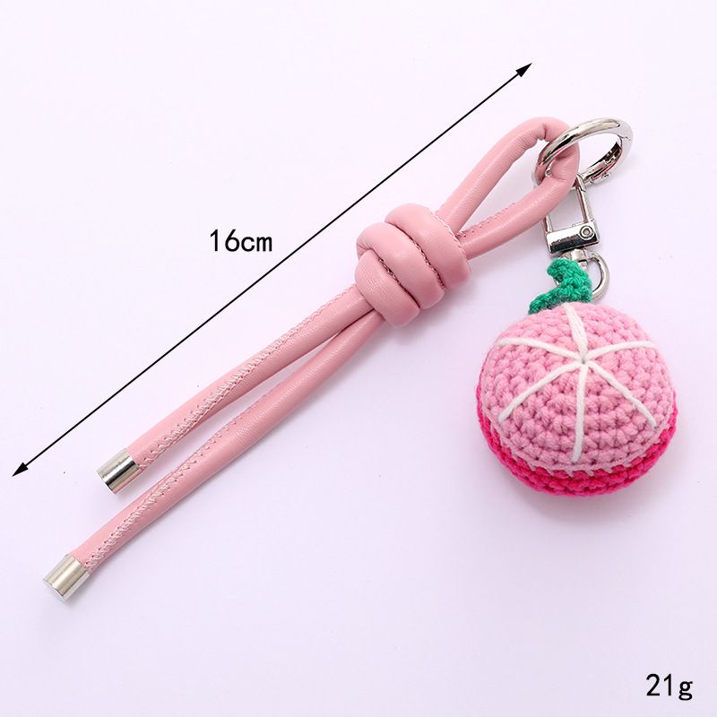 New Ins Style Yarn Cut Surface Kiwi Phone Handmade Crochet Fruit Bag Pendant Decoration Hanging Chain_voghion.com