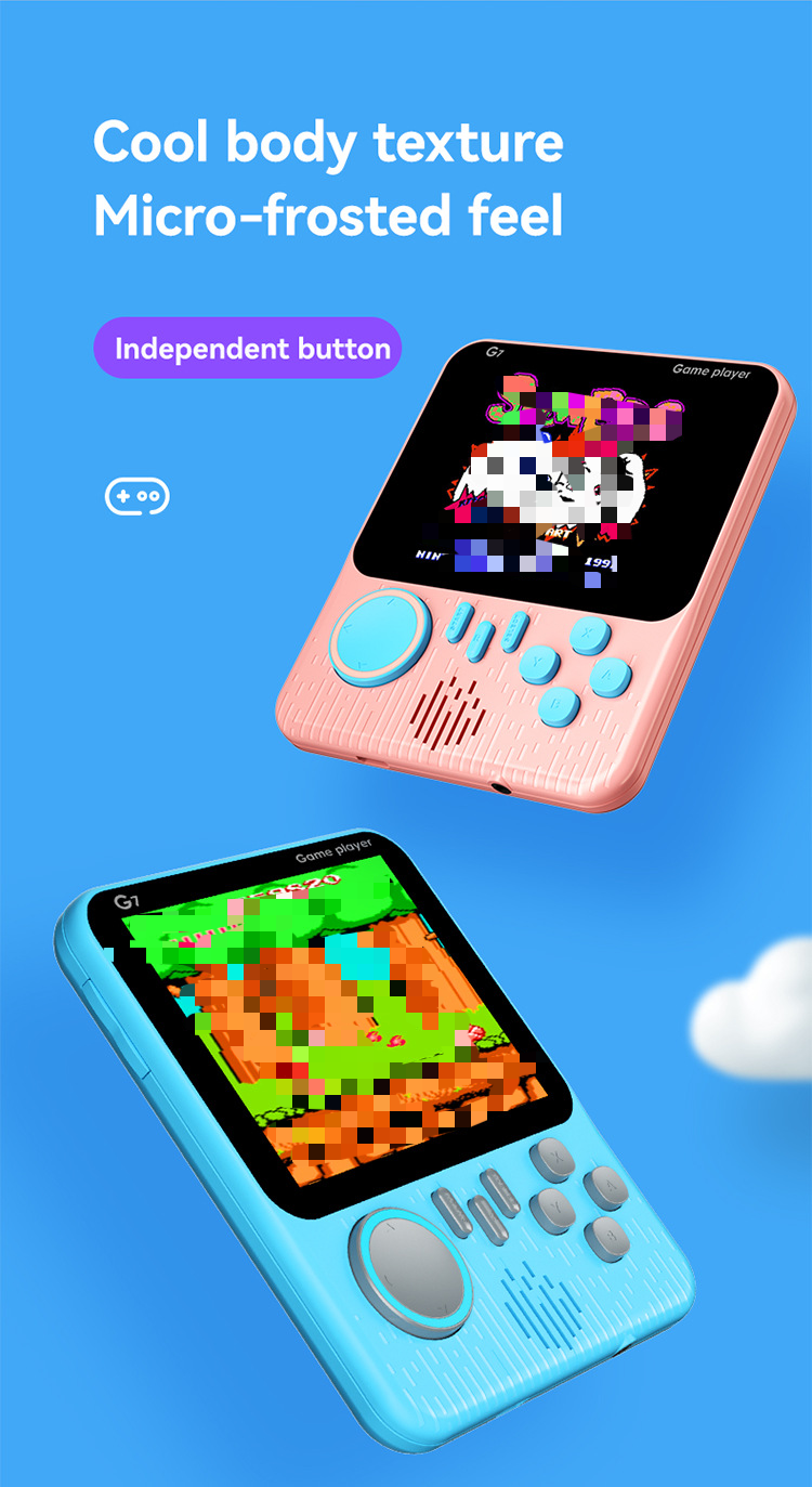 Handheld Gaming Console Ultra-Thin G7 Retro Portable Game Console with 666 Classic Games, HD Color Screen, FC Game Cartridge Console_voghion.com