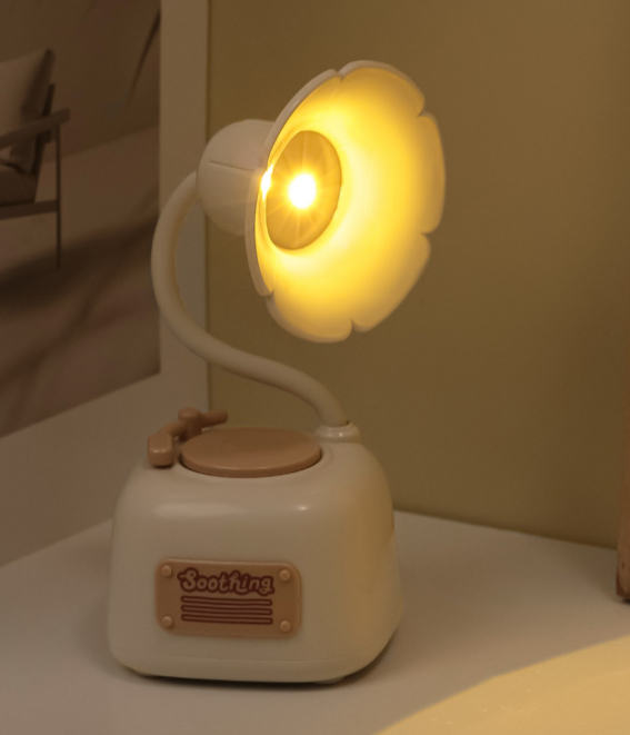 Nuova lampada da tavolo creativa a forma di fonografo, con dimmerazione continua, regalo di compleanno, luce notturna ricaricabile per dormitorio con musica_voghion.com