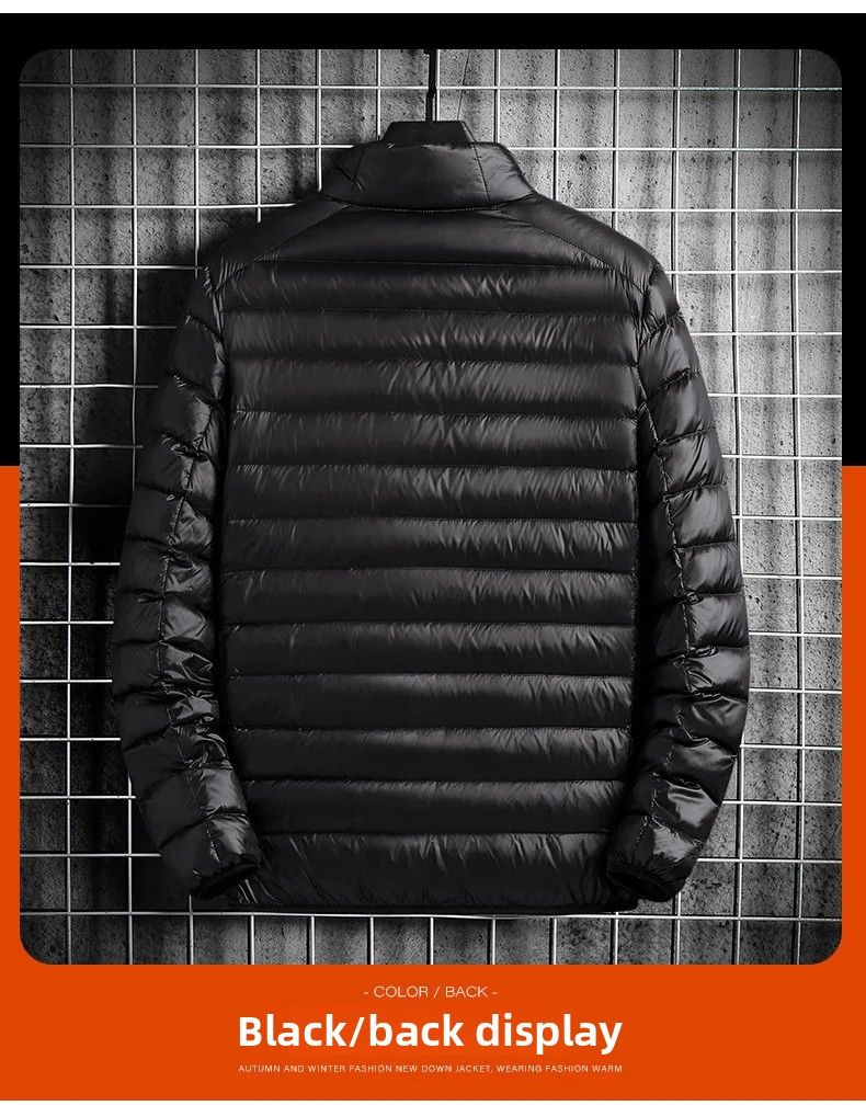 Leichte Baumwolljacke für Herren, lässig, bedruckbar, kurzer Kragen, weit geschnittener Baumwollmantel, große Oberbekleidung für Männer_voghion.com