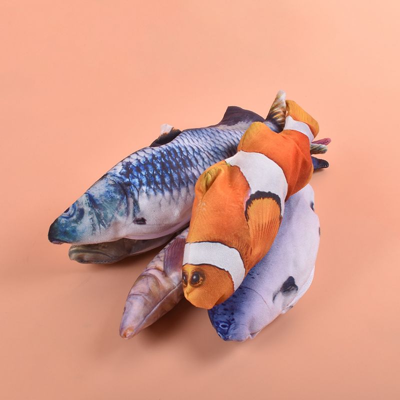 Plush Realistic Pet Catnip Teasing Teething Cat Supplies Fish Toy_voghion.com