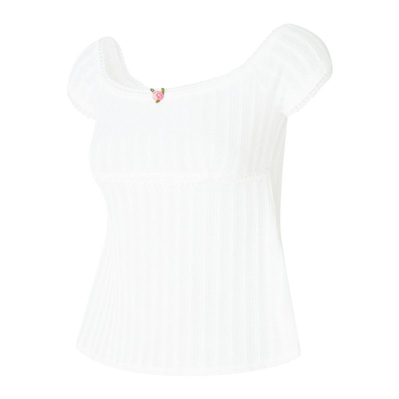 waarme Verkaf Gaono 90er Vintage Spitzenbesatz Crop Fairy Retro Grunge Y2K Camis Front Split Kuerzärm Tops Chic Fraen Mëllechmeedchen Weste_voghion.com
