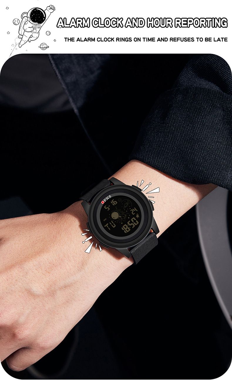 Digital Sports Watch With Astronaut Design – 50M Waterproof, LED Backlight, Countdown Timer & Dual Time – Lightweight TPU Strap_voghion.com