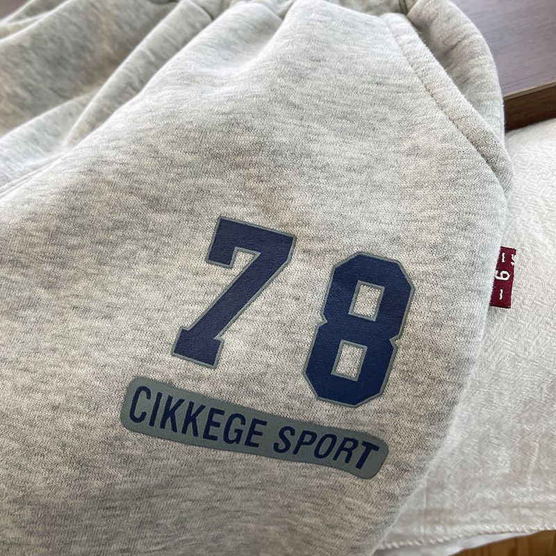 Boys Winter Suit 2025 New Children 1 To 3 Years Old Baby Fleece-Lined Thickened Sports Sweatshirt Two-Piece Set_voghion.com