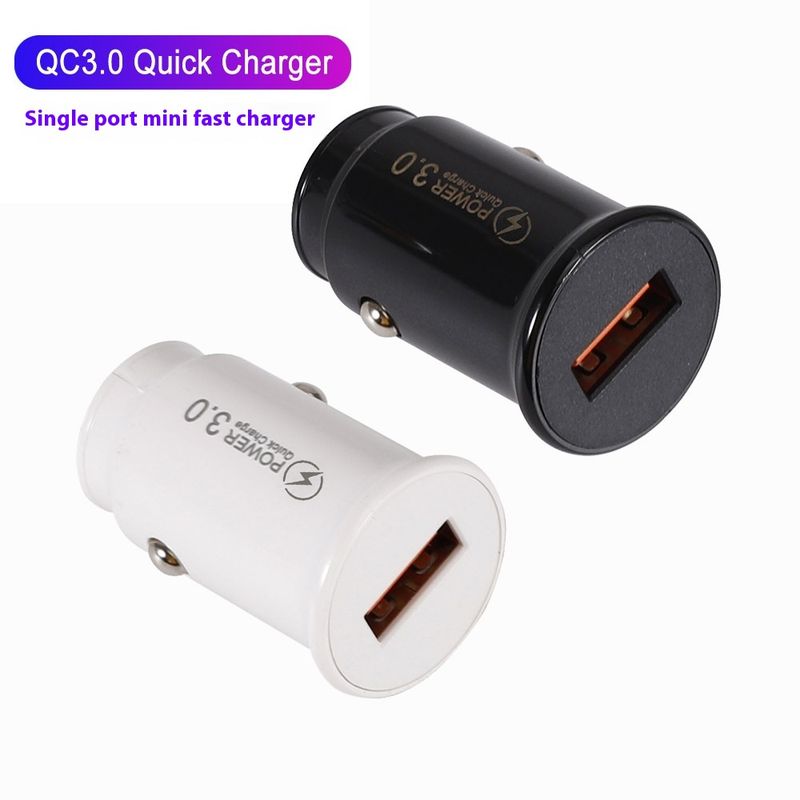 Muziekfestival QC3.0 USB-autolader Mini-enkele interface mobiele telefoonlader_voghion.com