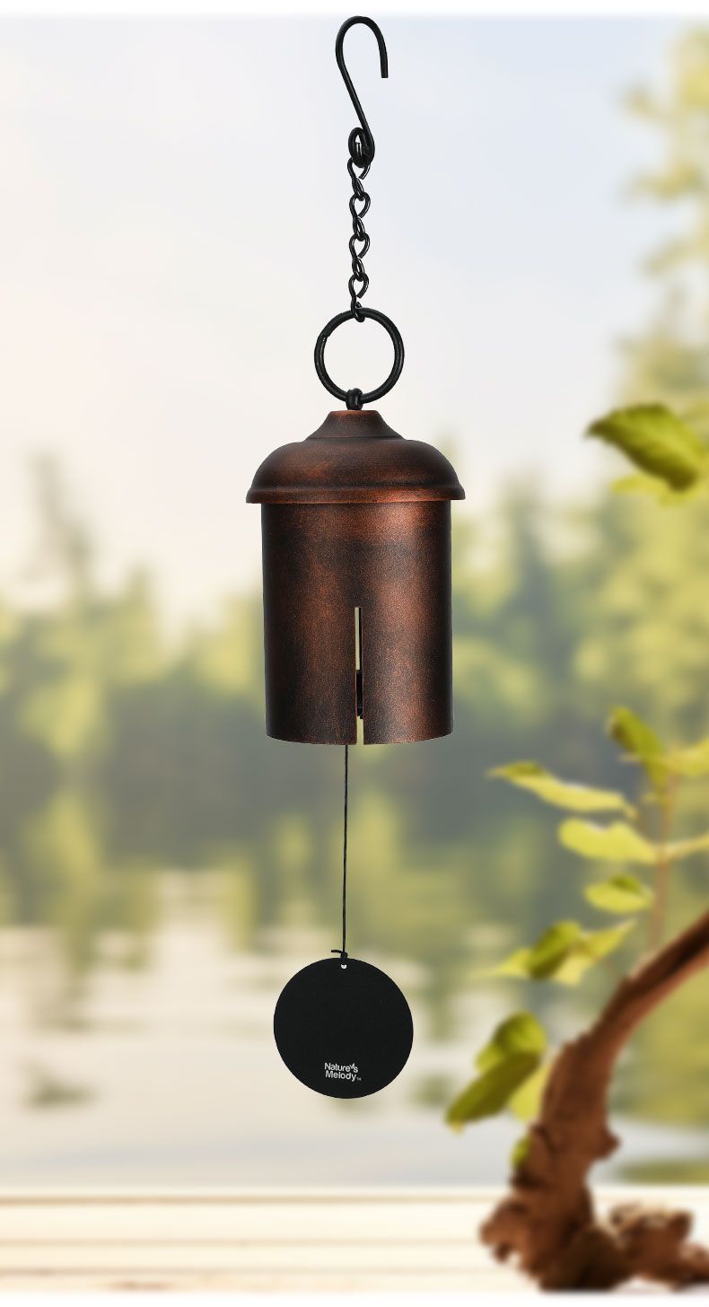 【 Artigianato squisito 】 Yunshan Melodious Sound, piccolo orologio in ferro, carillon a vento in metallo appeso a casa, cortile, esterno_voghion.com