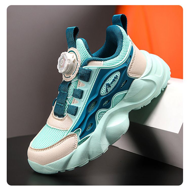Boys' Sports Shoes Autumn 2024 New Children's Shoes Mesh Breathable Dad Shoes For Middle And Large Children Boys Rotating Buckle_voghion.com