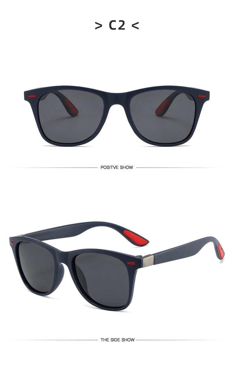 Lunettes de soleil polarisées à la mode de style coréen pour hommes P2 boîte carrée Mitin lunettes de soleil de conduite lunettes de conduite résistantes aux UV et au soleil_voghion.com