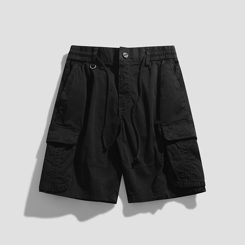 Large Pocket Shorts, Summer Washed Casual Capris, Men's Micro Elastic Workwear, Medium Pants_voghion.com