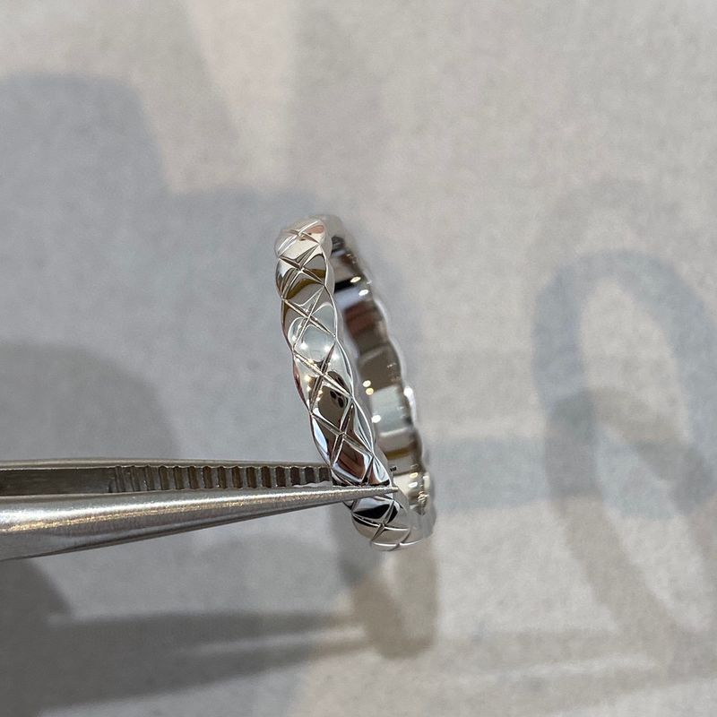 Anello V Coco Diamond per uomo e donna, squisita versione larga e stretta in oro rosa con diamanti, anelli di coppia impilabili_voghion.com