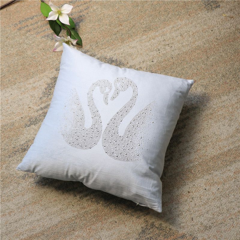 Moderno semplice colore velluto olandese perforato a caldo cigno federa decorazione casa modello camera divano cuscino fodera all'ingrosso_voghion.com