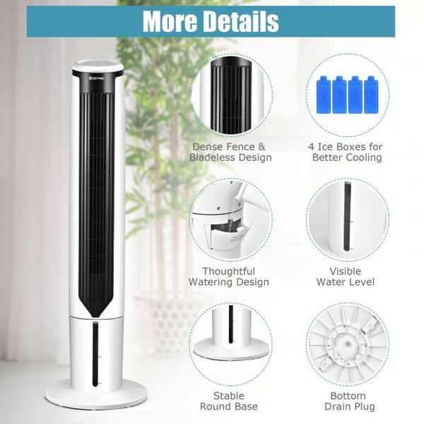 41 Inches Evaporative Air Cooler With 3 Modes And 3 Speeds_voghion.com