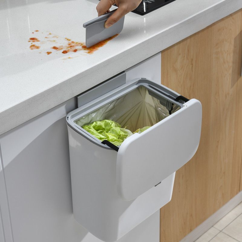 Poubelle suspendue à la porte de l'armoire de cuisine, conteneur à déchets, poubelles, supports suspendus pour cuisine et salle de bain, outils de nettoyage pour poubelles_voghion.com