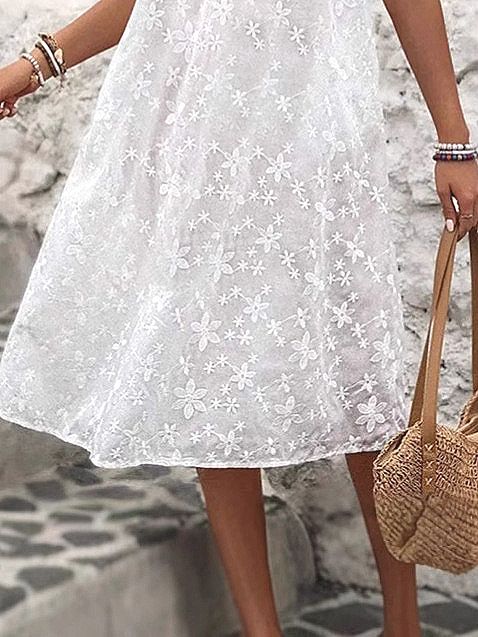 Linen Loose Plus Polka Striped Sleeve Short The Midi Autumn Spring Friendly Button Zipper Printed Wrinkle Attire Outfit_voghion.com