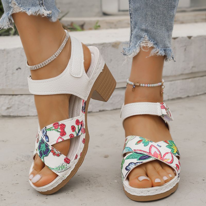 High Heeled Women's Sandals Summer New Open Toe Casual Retro Fish Mouth Sandals_voghion.com