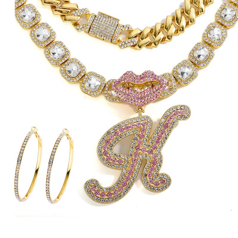 Women's Jewelry Elegant Layered Alphabet Pendant Necklace Set With Sparkling Crystals - Perfect For Everyday Wear & Special Occasions_voghion.com
