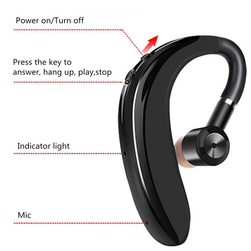 S109 Auricolare Bluetooth aziendale 5.0 Segnalato Stile orecchio telefonico Standby lungo Sport Auricolari wireless transfrontalieri_voghion.com