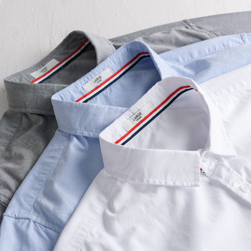 Camicia da uomo Oxford a maniche lunghe, primavera e autunno, alla moda, casual, ampia, versatile, fresca e sottile._voghion.com