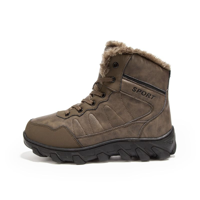 Schwere Winterstiefel aus Baumwolle in Übergröße, Wanderstiefel aus Fleece für Herren, Militärstiefel_voghion.com