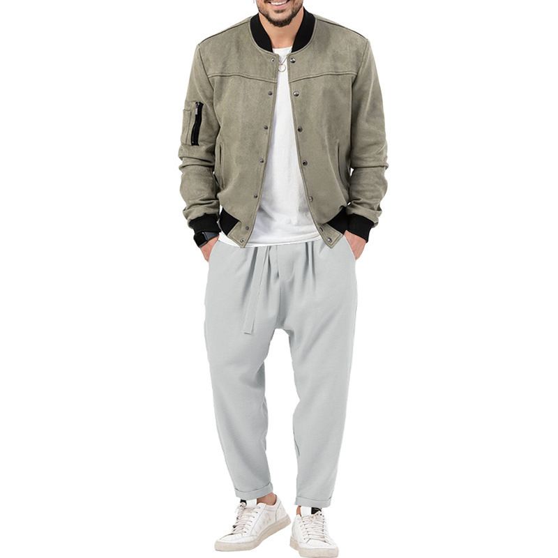 Ensemble 2 pièces décontracté pour hommes, ensemble veste et pantalon de qualité personnalisée, tendance, automne-hiver, 2024_voghion.com