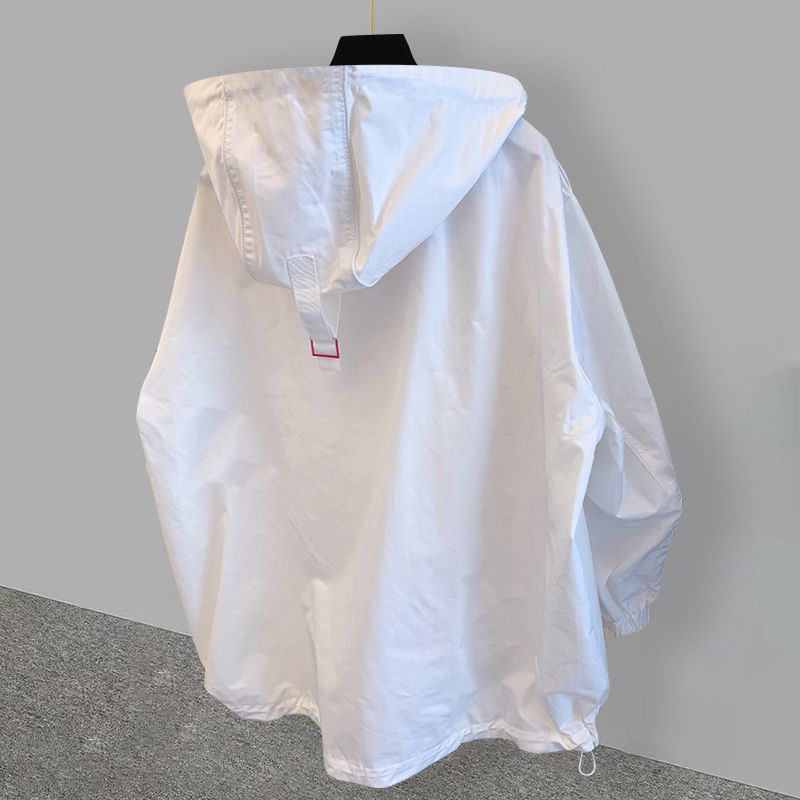 Giacca con cappuccio alla moda per uomo e donna, giacca da lavoro ampia e alla moda, giacca a vento dal design di nicchia_voghion.com