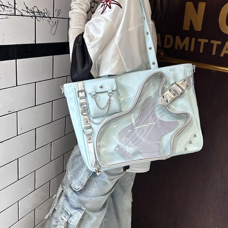 Bolsa de mão com alça de ombro fofa e laço de cetim de grande capacidade para meninas_voghion.com