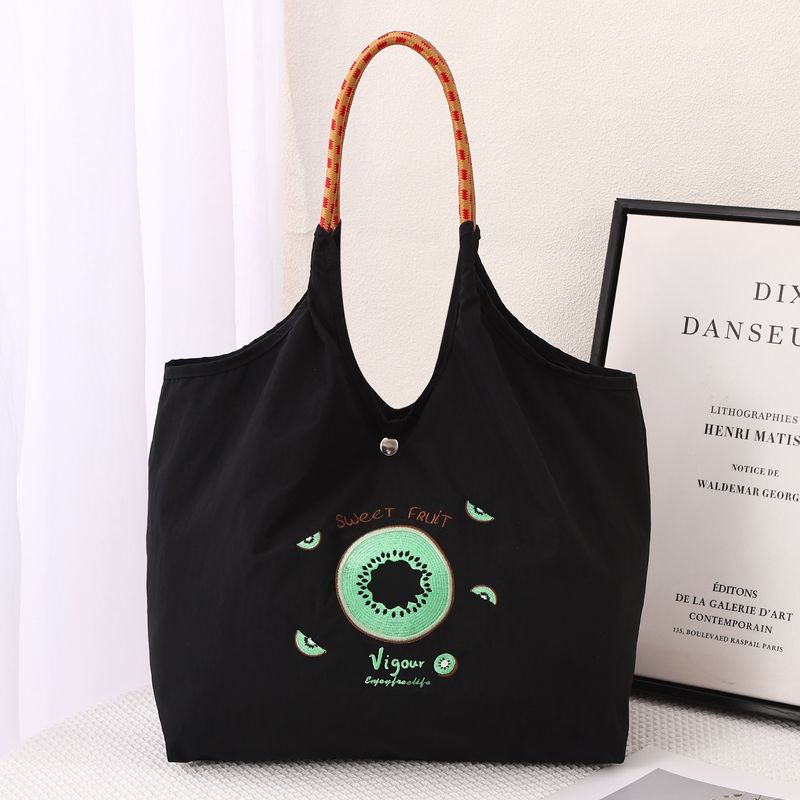 Sac à main brodé pour femme, série Cartoon, léger, grande capacité, fourre-tout à bandoulière, respectueux de l'environnement_voghion.com