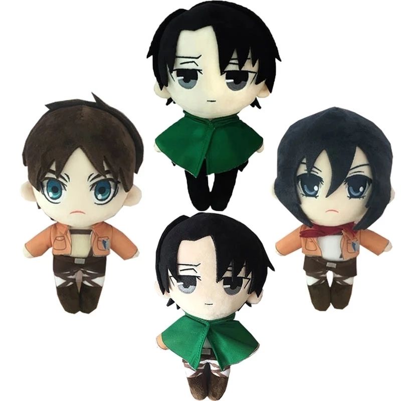 Anime Napad na Titane Plišane Igračke Lutka Kawaii Levi Eren Mikasa Slatka Kawaii Kolekcija Zelena Plišana Lutka Rođendanski Pokloni Za Djecu_voghion.com