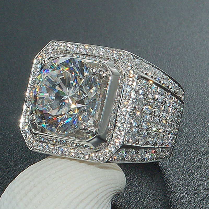 Anelli unisex alla moda più venduti, nuovi anelli da uomo con diamanti, anelli con micro-set di diamanti completi_voghion.com