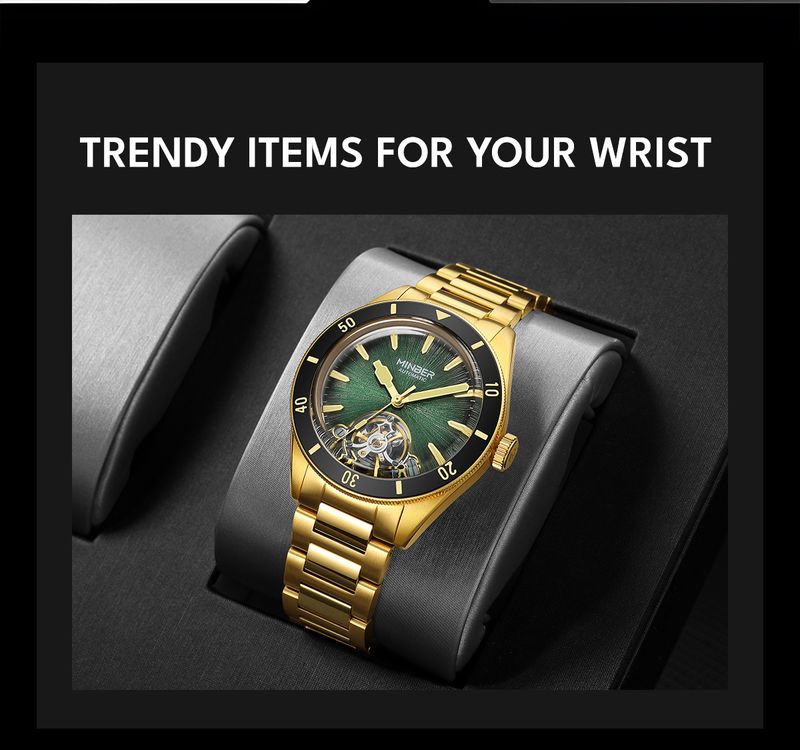 Orologio da uomo MINBER in acciaio inossidabile, impermeabile fino a 100 m, luminoso, automatico, meccanico, orologio da polso di lusso, orologio da lavoro 9167_voghion.com