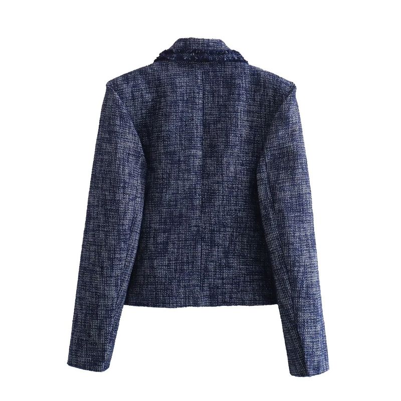 Women's clothing 2023 autumn new item texture double breasted temperament suit jacket long sleeved_voghion.com