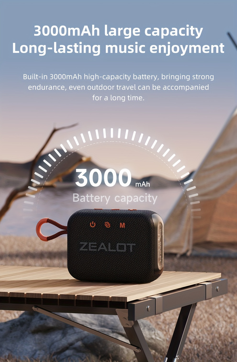 Zealot S75 draagbare draadloze luidspreker, ondersteuning voor TF-kaart/U-schijf/AUX-kabel/TWS twee seriële poortweergave, luidspreker, geschikt voor mobiele telefoon/tablet/TV/com_voghion.com