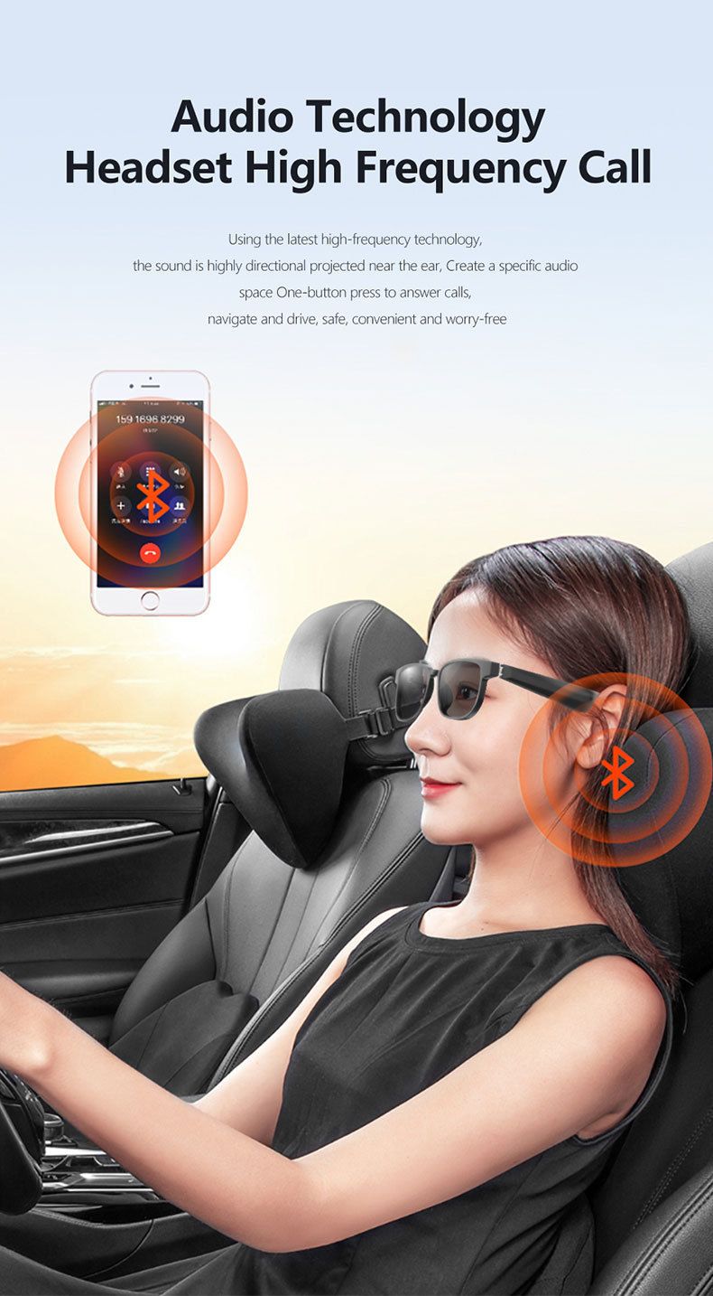 Chytré brýle Chytré brýle Bluetooth Sluneční brýle pro hovory Hudba Cyklistika Venkovní čočky Anti Blue Light_voghion.com